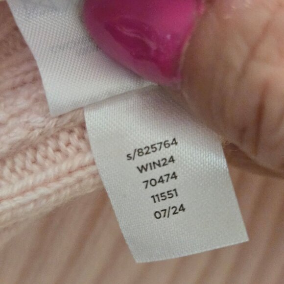 Ann Taylor Pink 100% Cashmere Cable Knit Mock Neck Sweater 2024 Size XS - Picture 7 of 7